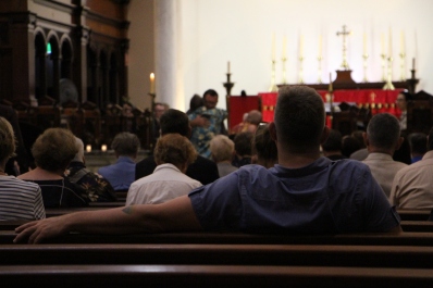 Church-goers gather at St. James in Sydney for a service apologising to LGBT for discrimination (2).JPG